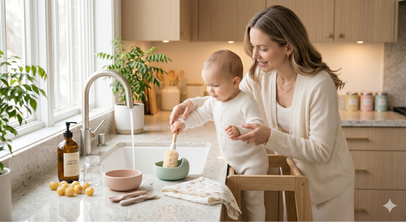 How to Wash Baby Dishes in an Indian Kitchen?