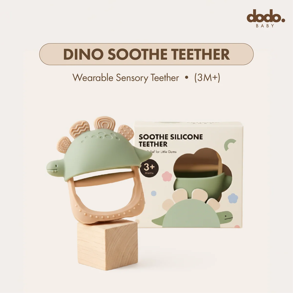 Dino Soothe Teether | Sage