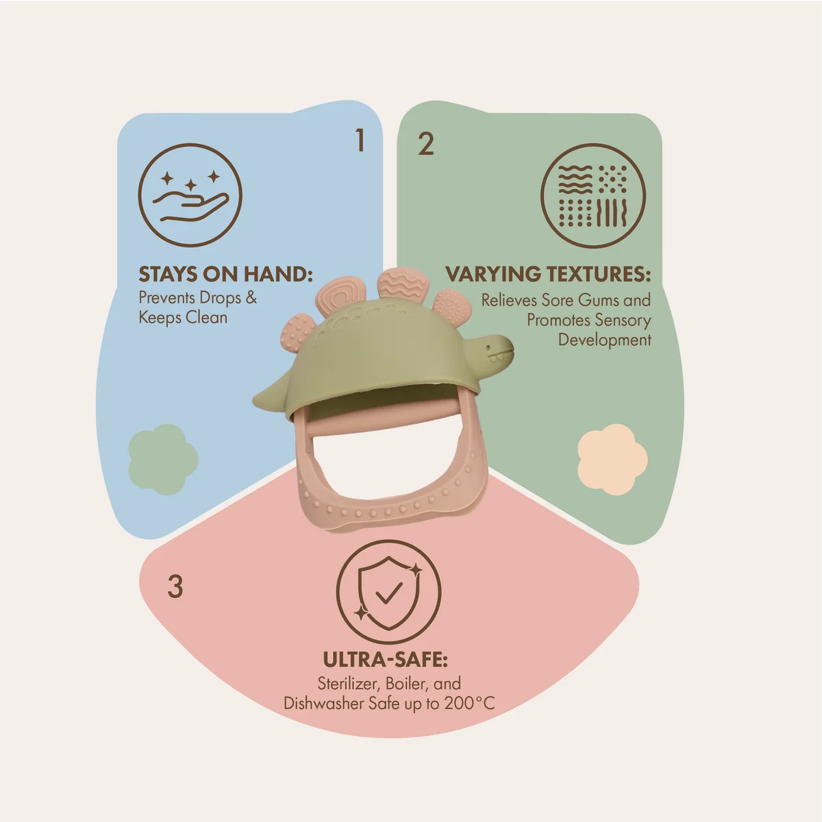 Dino Soothe Teether | Sage