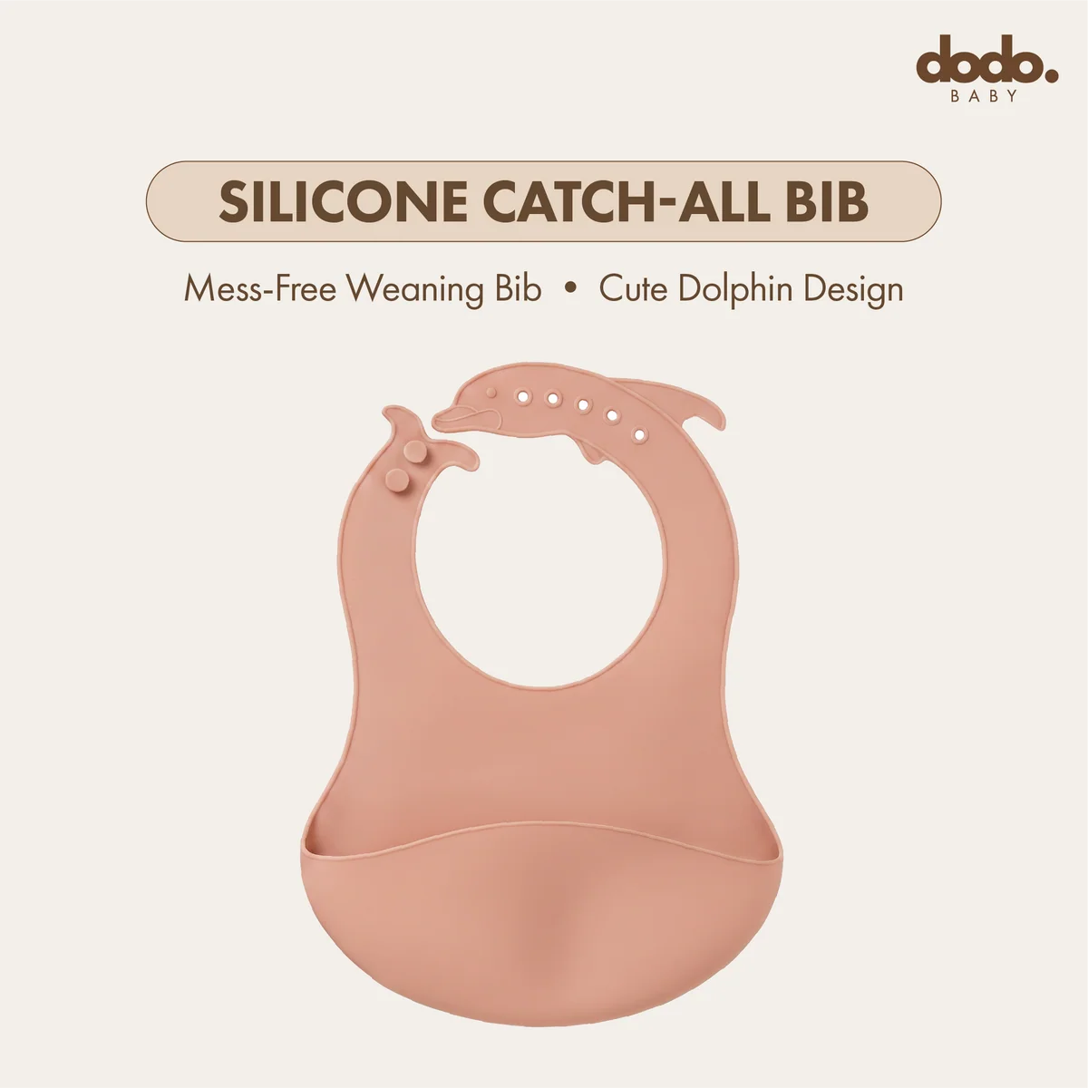 Silicone Catch-All Bib | Blush Pink