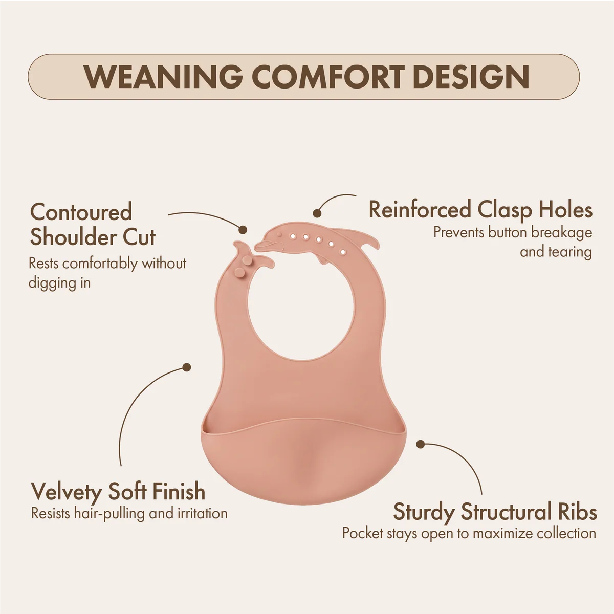 Silicone Catch-All Bib | Blush Pink