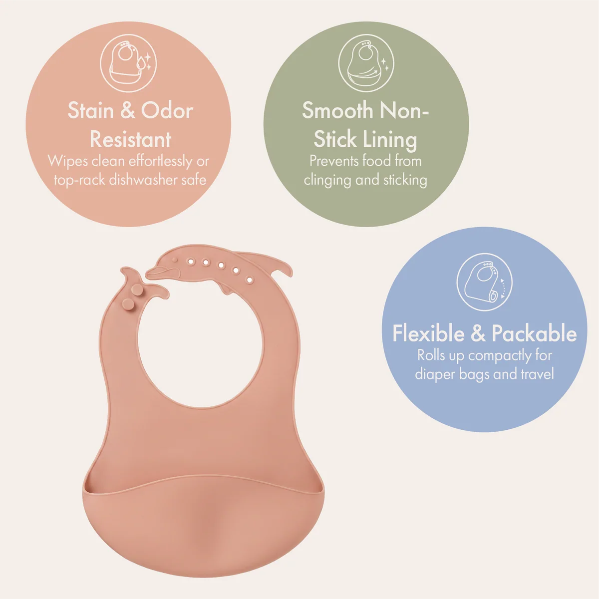Silicone Catch-All Bib | Blush Pink