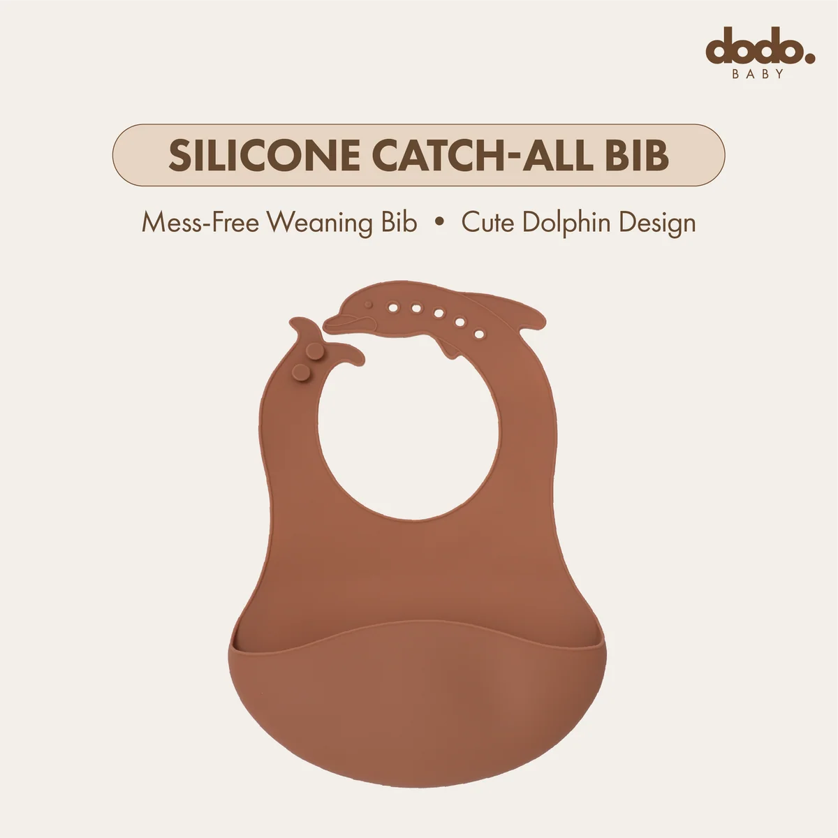 Silicone Catch-All Bib | Cocoa Brown