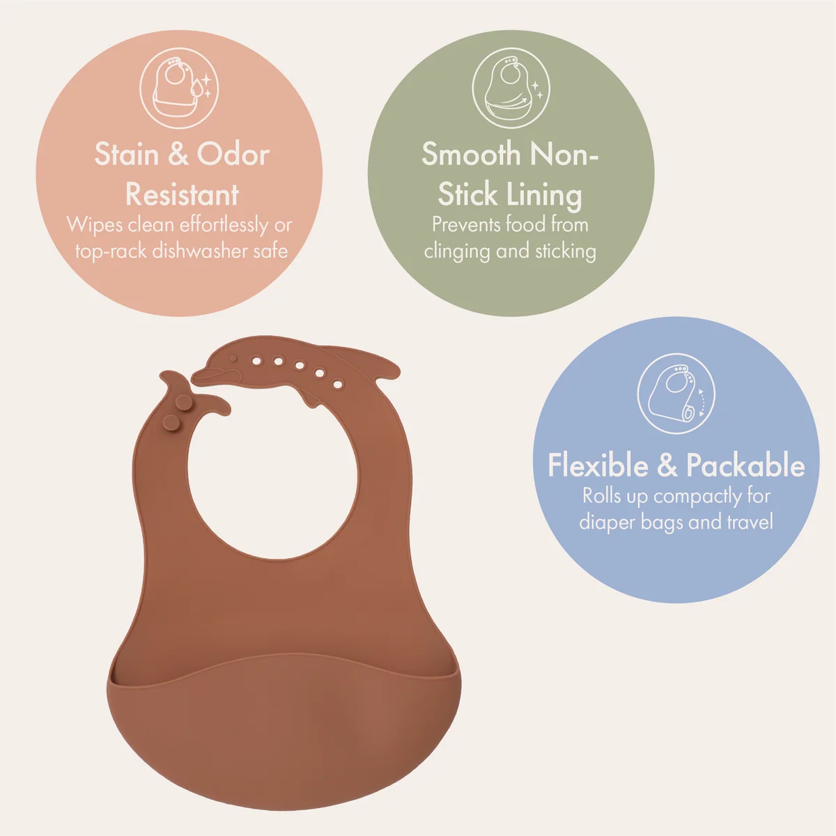Silicone Catch-All Bib | Cocoa Brown