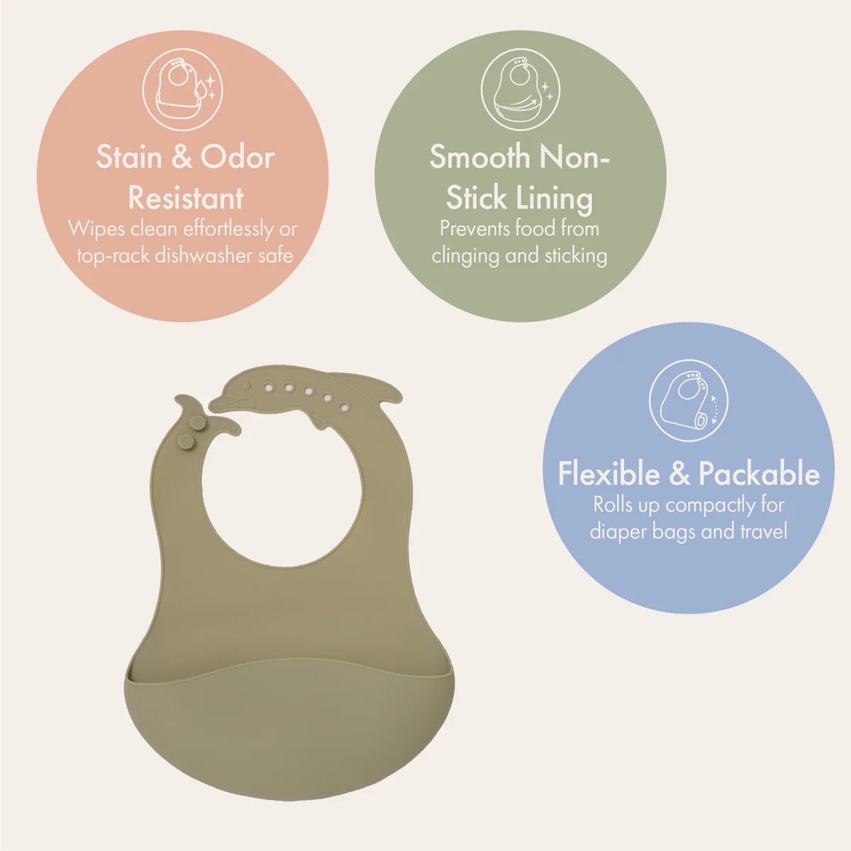 Silicone Catch-All Bib | Sage Green