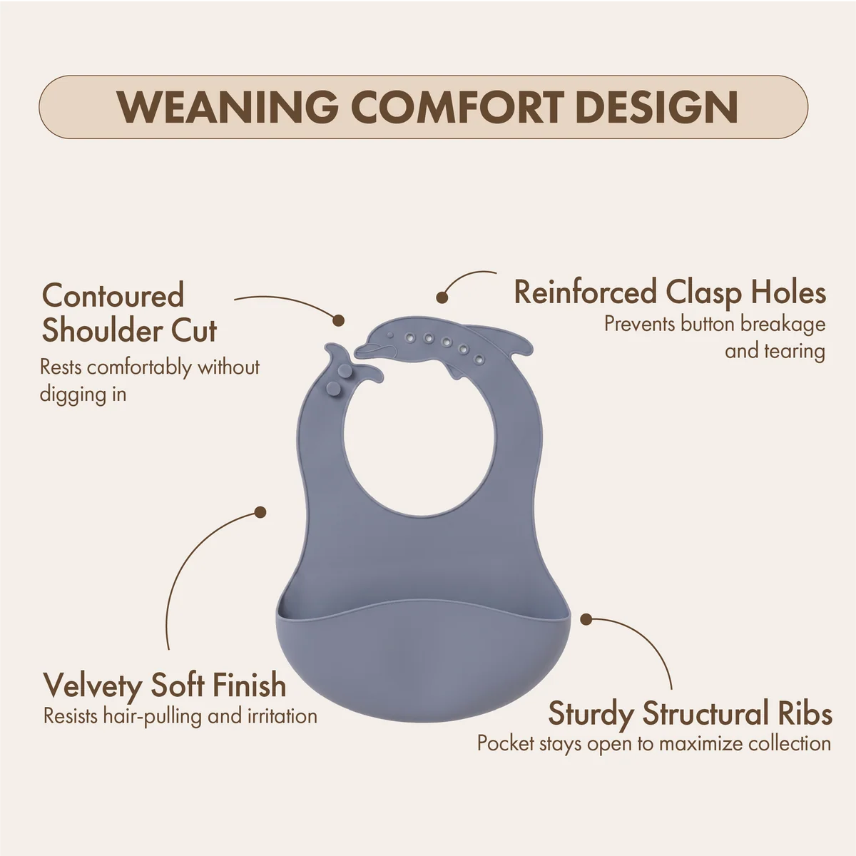 Silicone Catch-All Bib | Powder Blue
