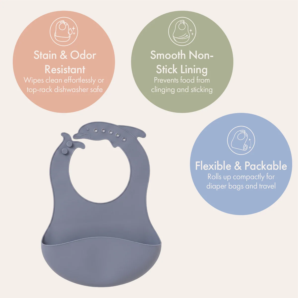 Silicone Catch-All Bib | Powder Blue