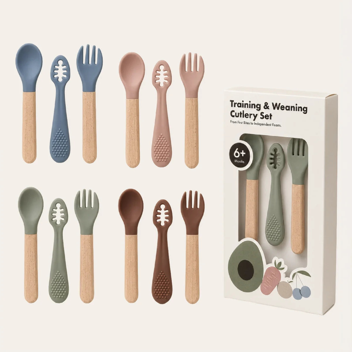 Silicone Cutlery Set | Cocoa Brown