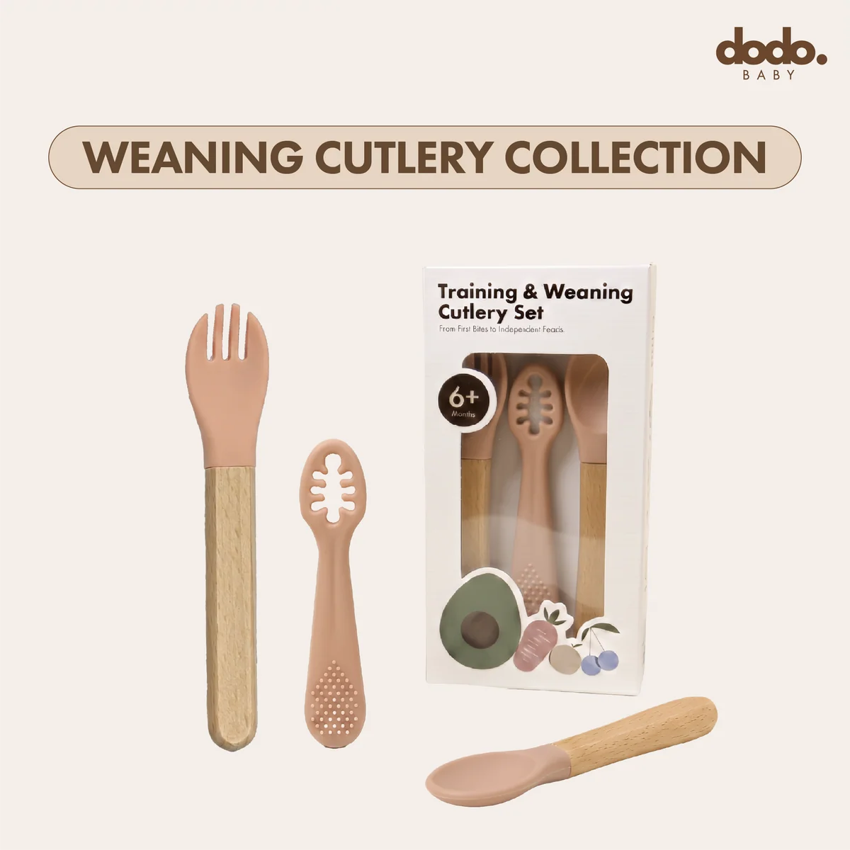Silicone Cutlery Set | Blush Pink