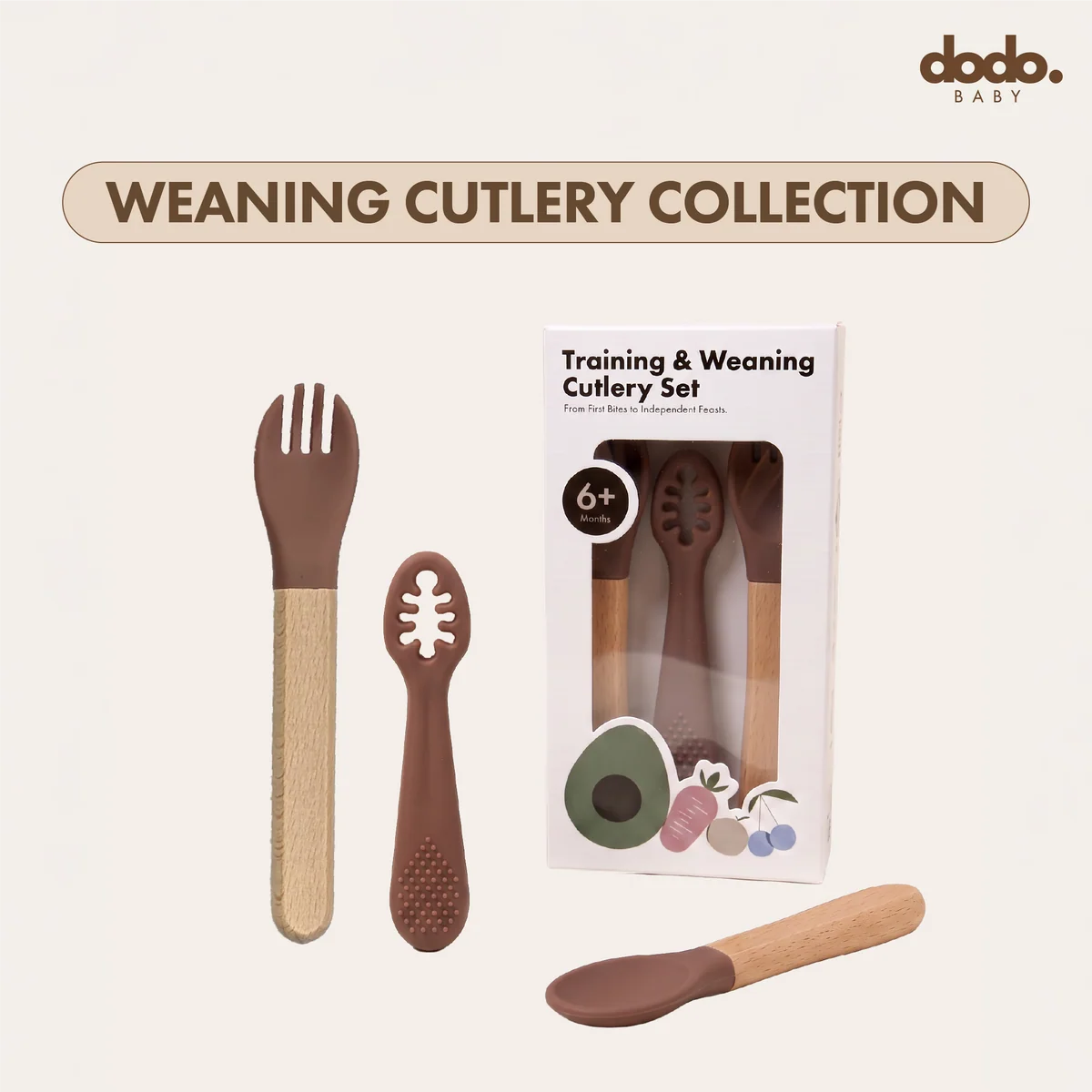 Silicone Cutlery Set | Cocoa Brown