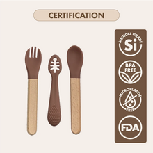 Silicone Cutlery Set | Cocoa Brown