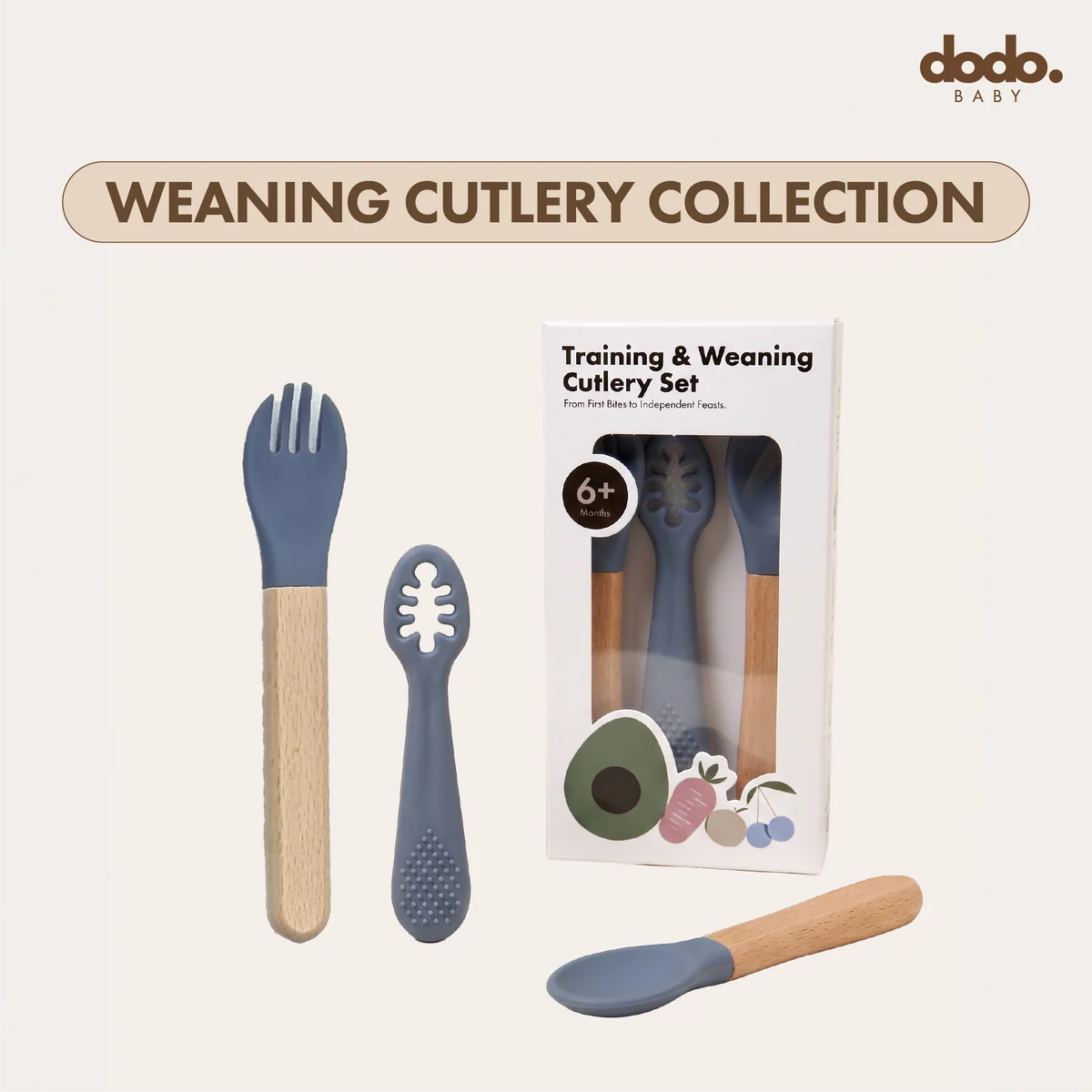Silicone Cutlery Set | Powder Blue