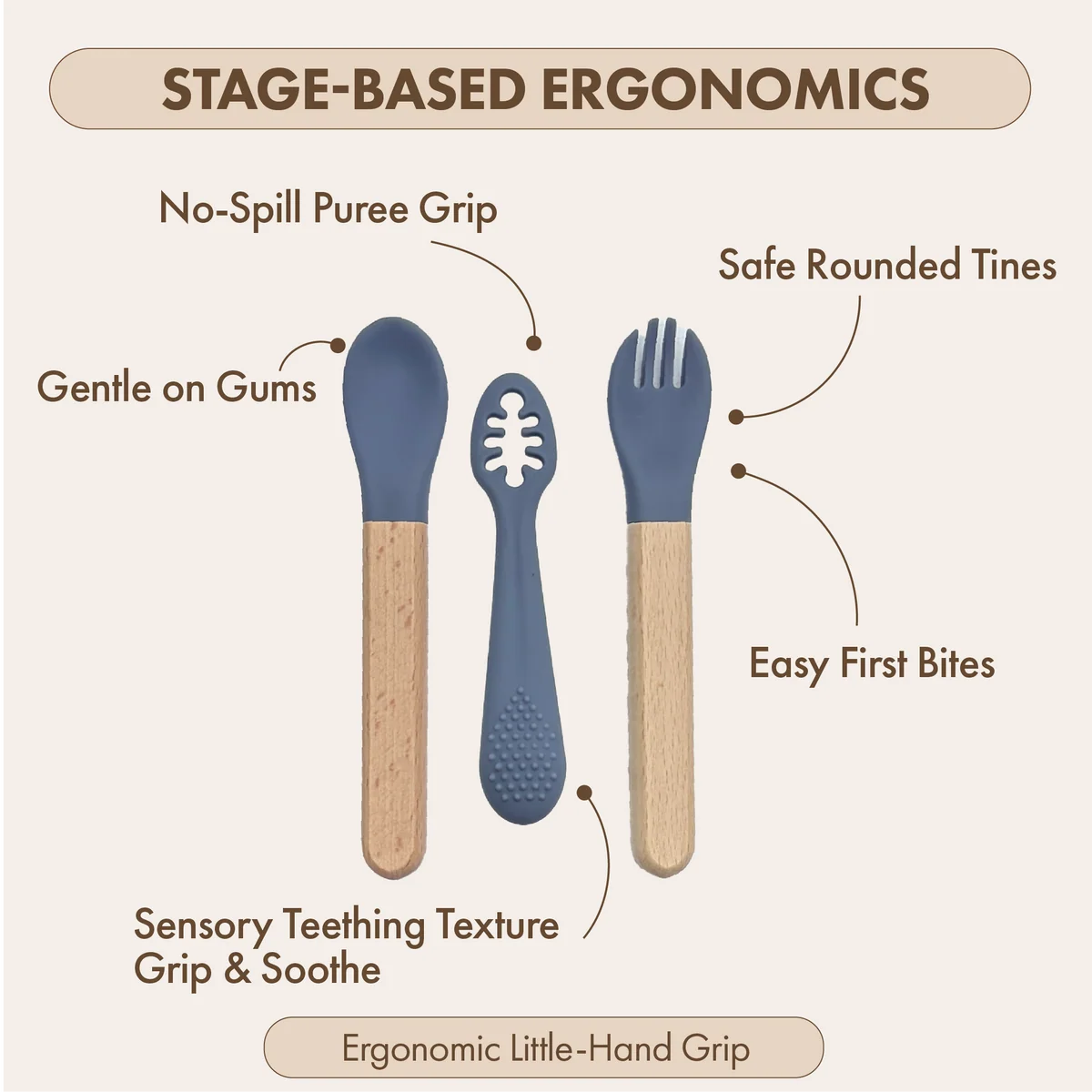 Silicone Cutlery Set | Powder Blue