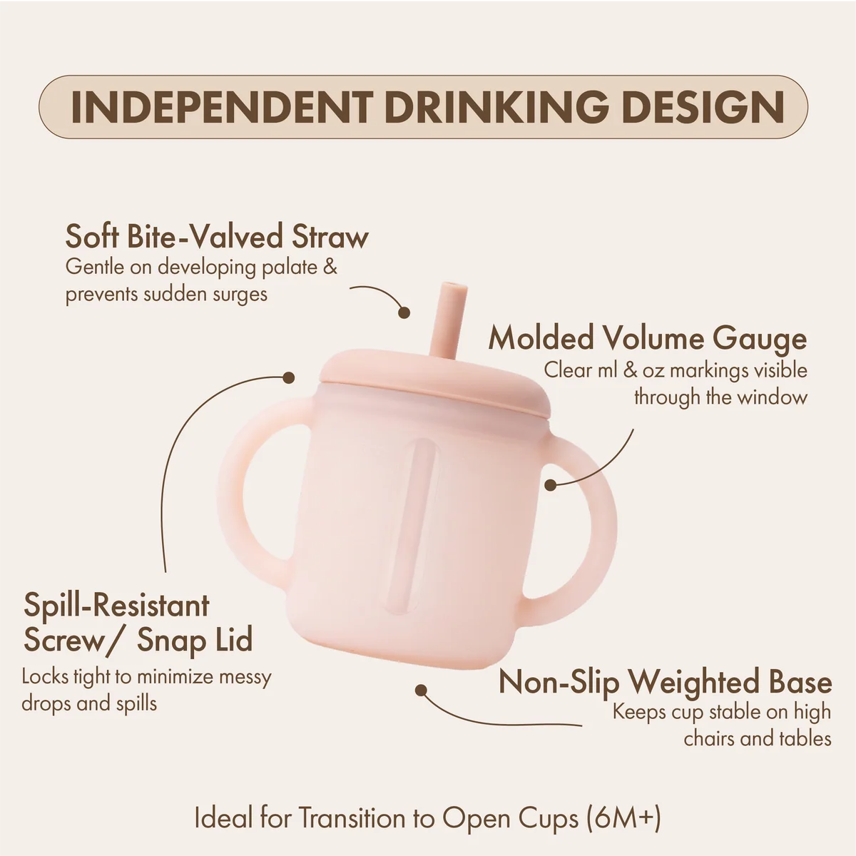 Silicone Sippy Cup | Blush Pink