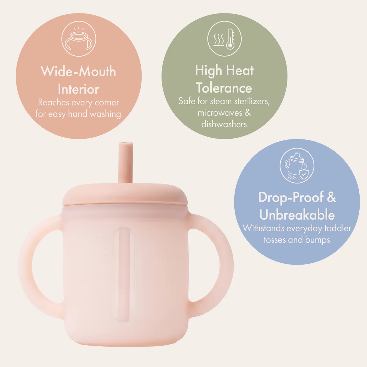 Silicone Sippy Cup | Blush Pink