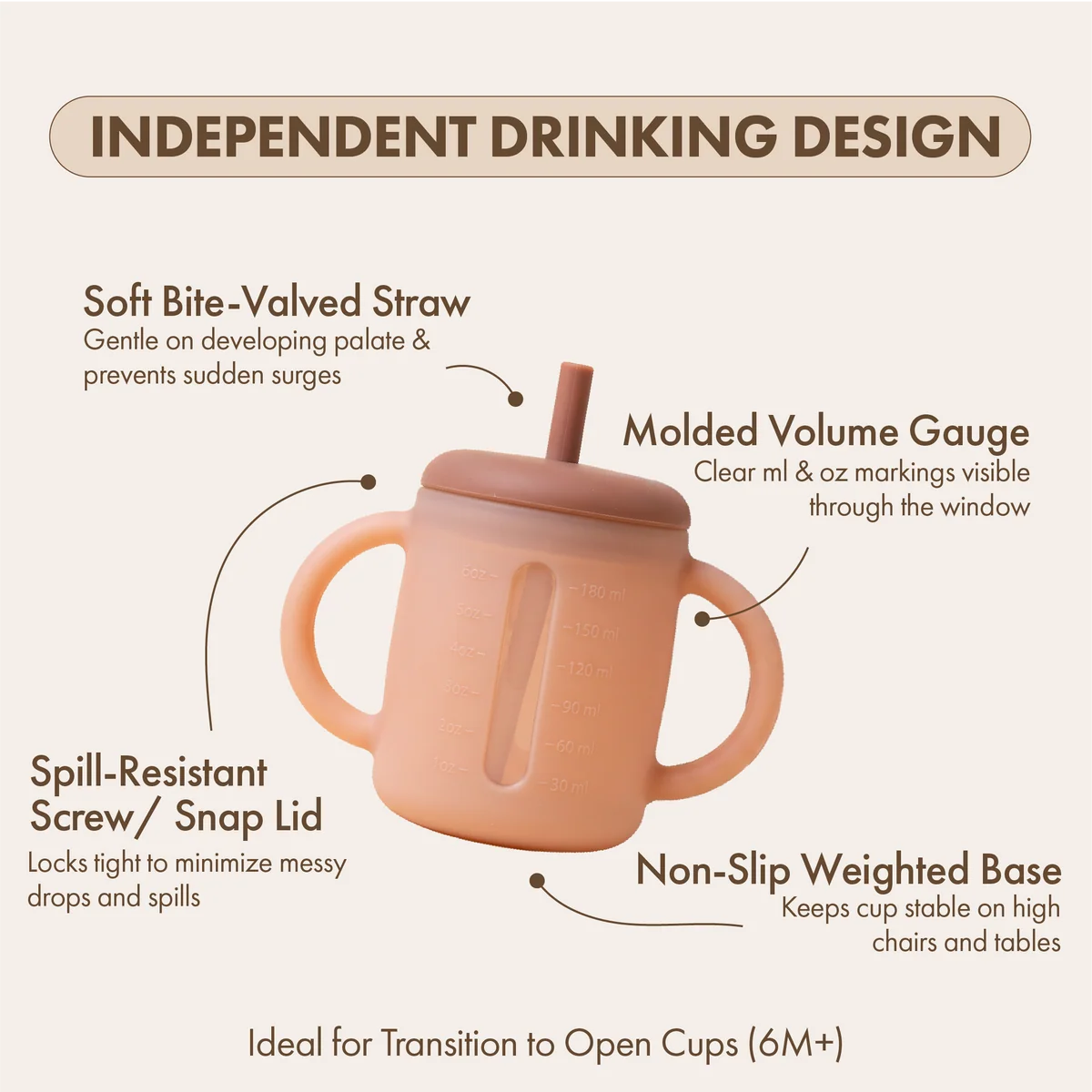 Silicone Sippy Cup | Cocoa Brown