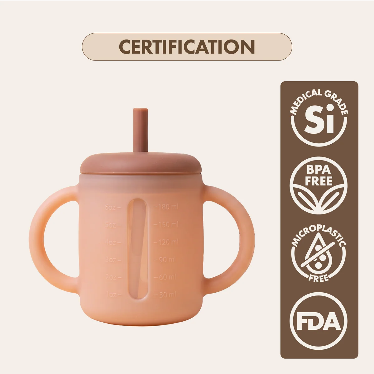 Silicone Sippy Cup | Cocoa Brown