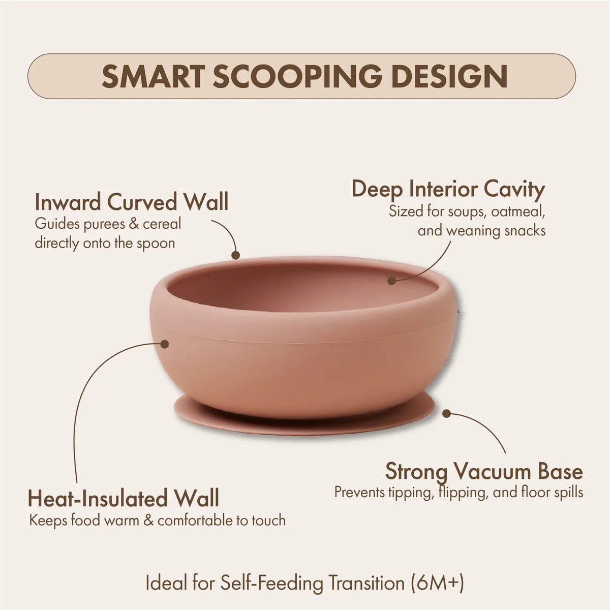 Silicone Suction Feeding Bowl | Blush Pink
