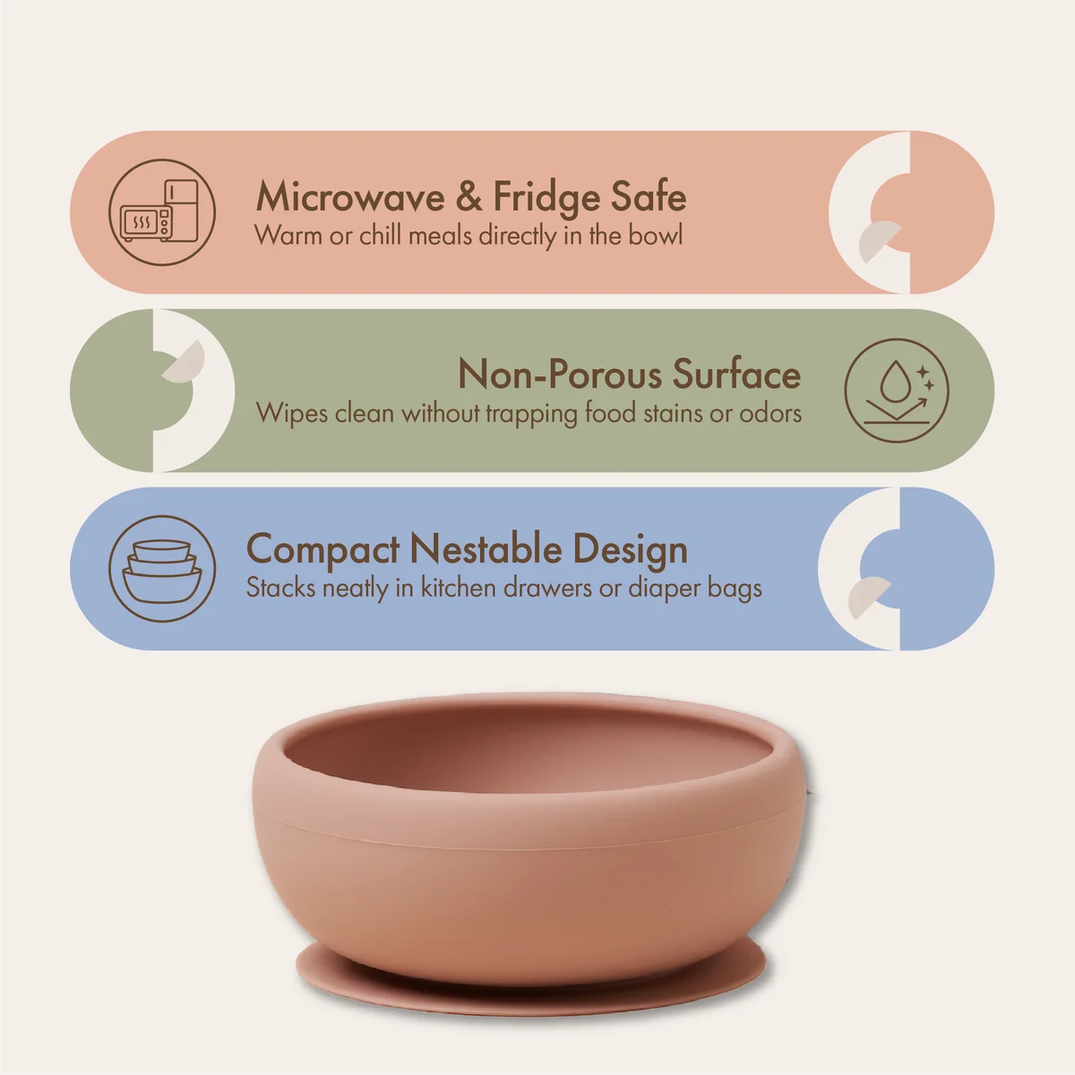 Silicone Suction Feeding Bowl | Blush Pink