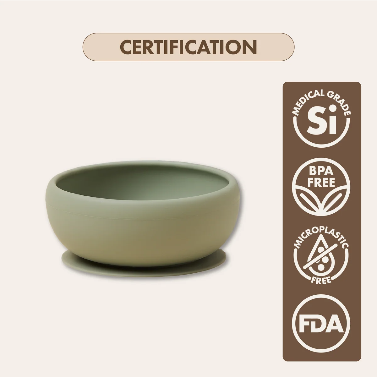 Silicone Suction Feeding Bowl | Sage Green