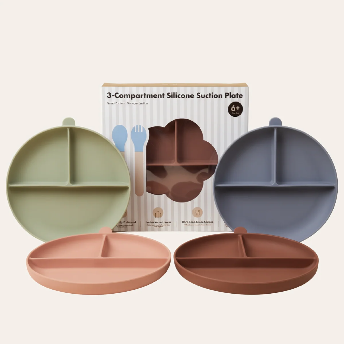 Silicone Suction Feeding Plate | Powder Blue