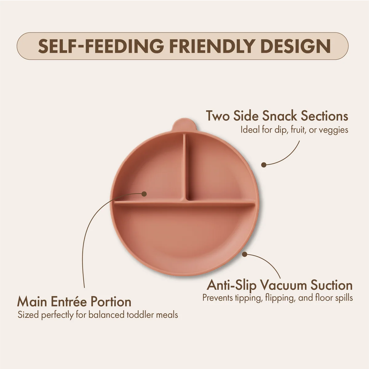 Silicone Suction Feeding Plate | Blush Pink