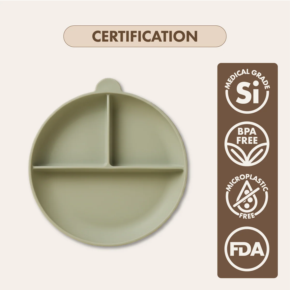 Silicone Suction Feeding Plate | Sage Green